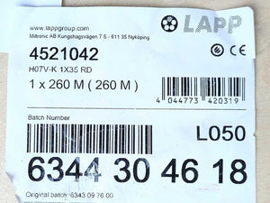 Lapp 4521042 H07V-K 1X35 RD