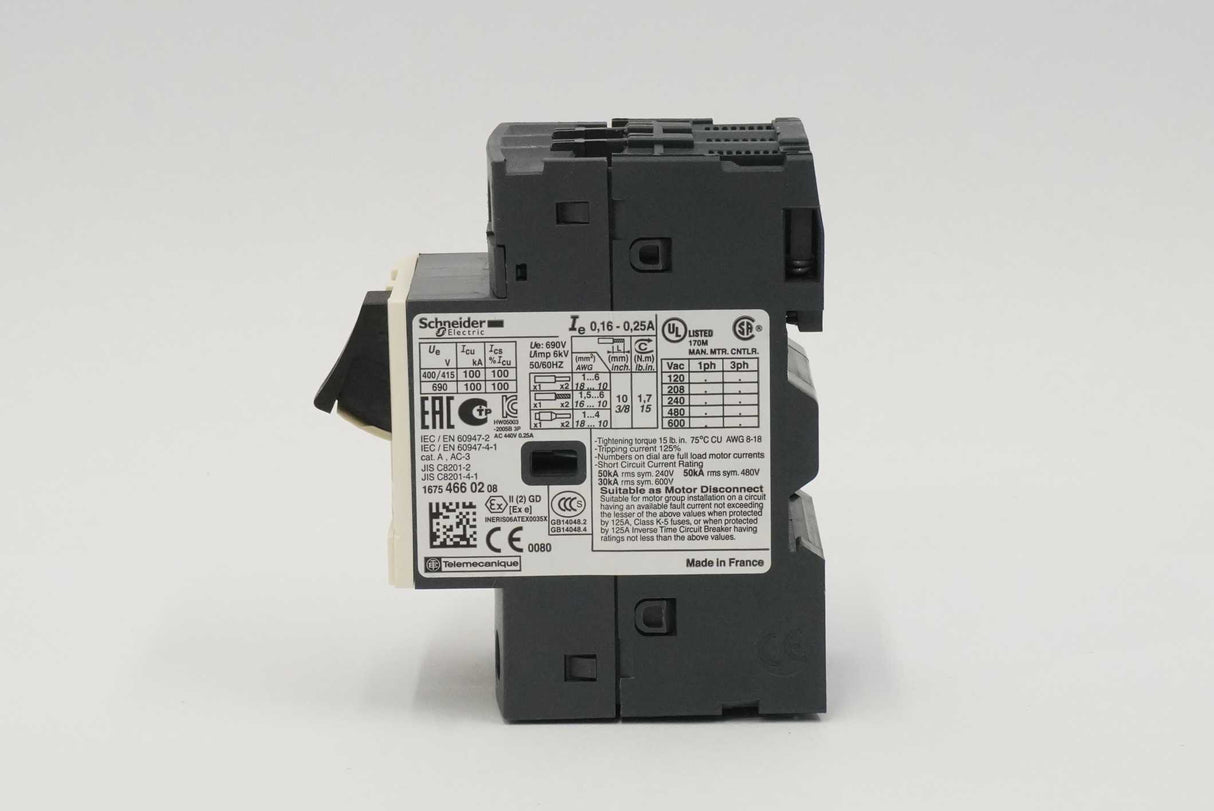 Schneider Electric GV2ME02 TeSys Deca Thermal-Magnetic Motor Circuit Breaker