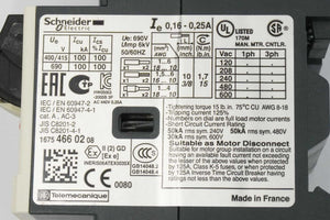Schneider Electric GV2ME02 TeSys Deca Thermal-Magnetic Motor Circuit Breaker