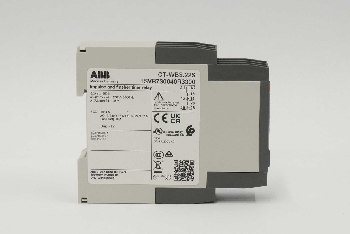 ABB Stotz-Kontakt 1SVR730040R3300 CT-WBS.22S Impulse and Flasher Time Relay
