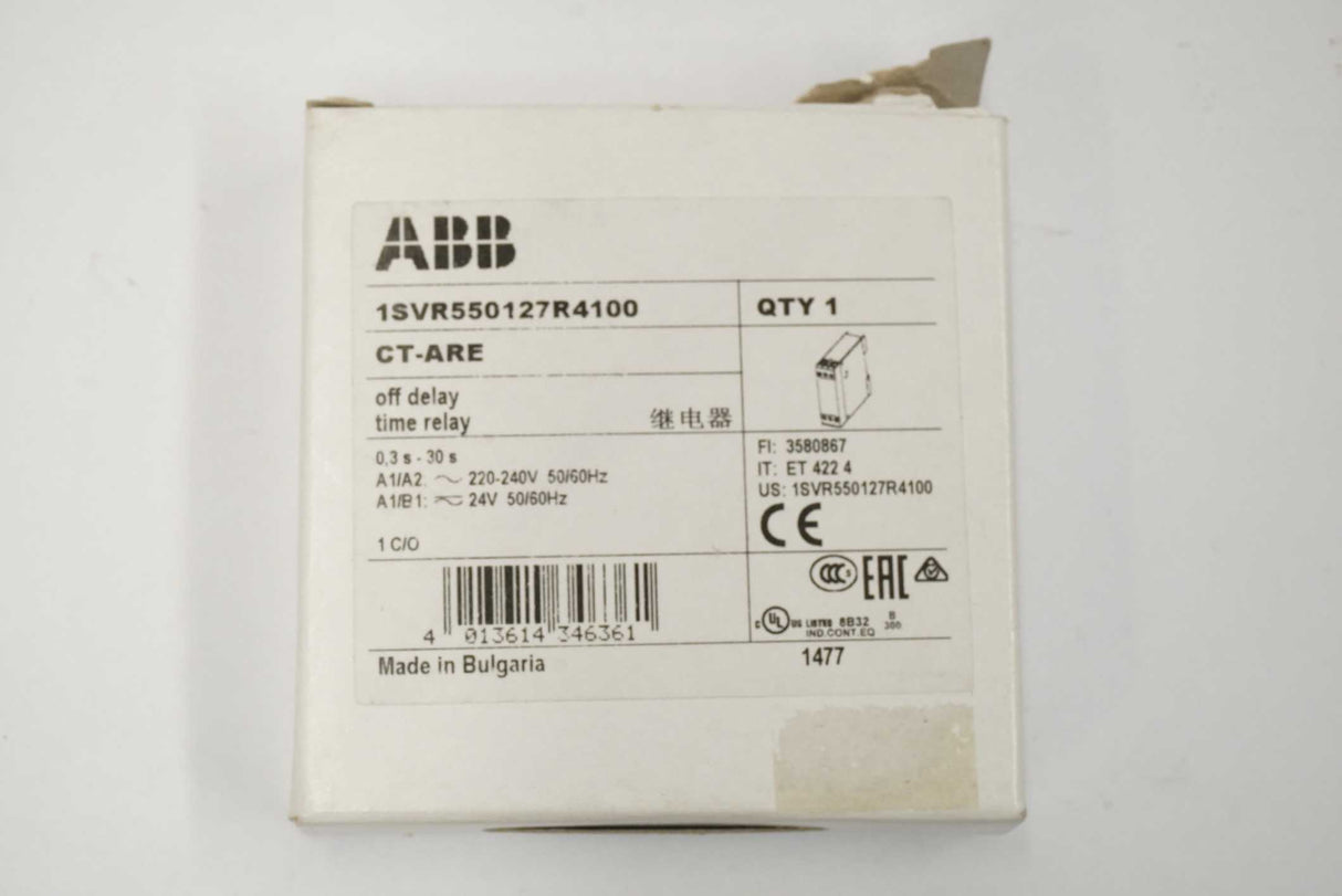 ABB 1SVR550127R4100 CT-ARE Off Delay Time Relay