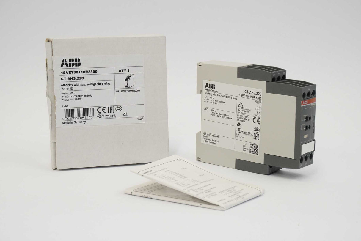 ABB 1SVR730110R3300 CT-AHS.22S Off-Delay with Auxiliary Voltage Time Relay