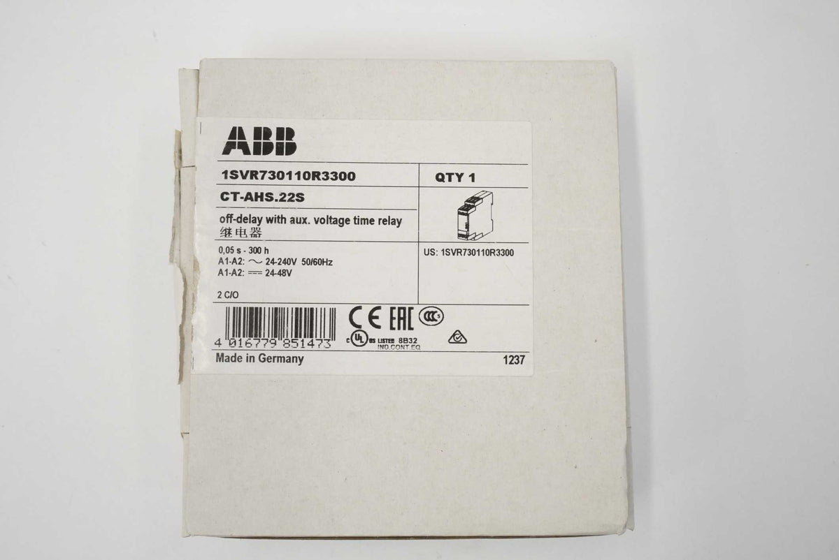 ABB 1SVR730110R3300 CT-AHS.22S Off-Delay with Auxiliary Voltage Time Relay