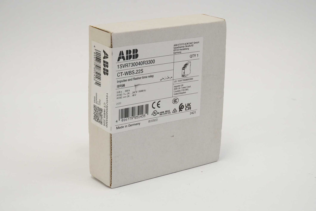 ABB Stotz-Kontakt 1SVR730040R3300 CT-WBS.22S Impulse and Flasher Time Relay