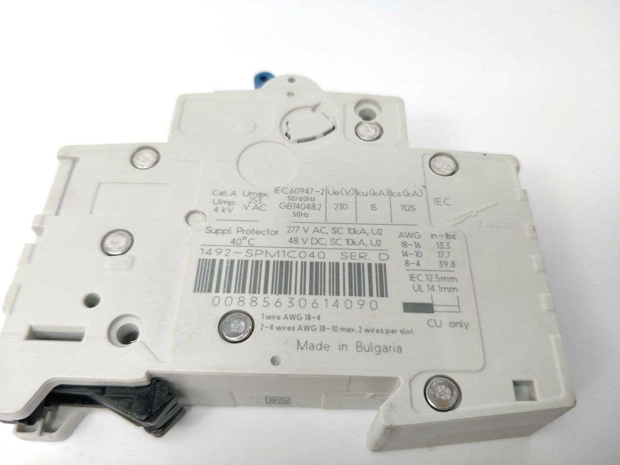 ALLEN-BRADLEY 1492-SPM1C040 SER.D Supplementary Protector