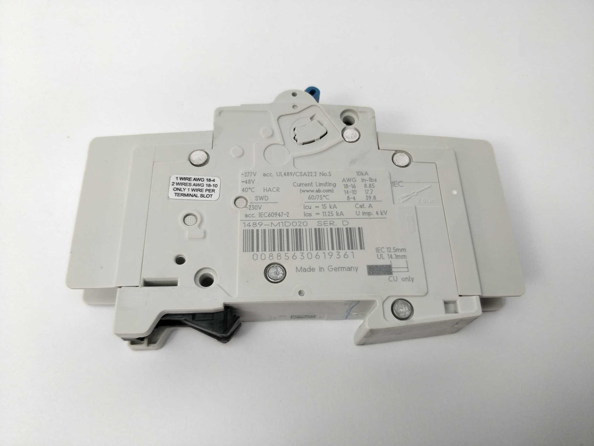 ALLEN-BRADLEY 1489-M1D020 SER.D Circuit Breaker