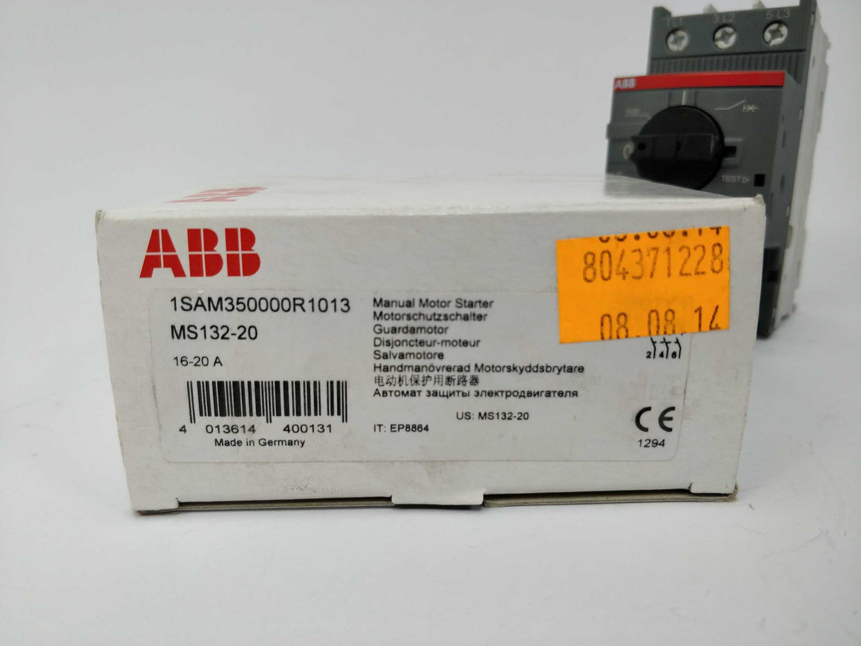 ABB MS132-20 Manual Motor Starter