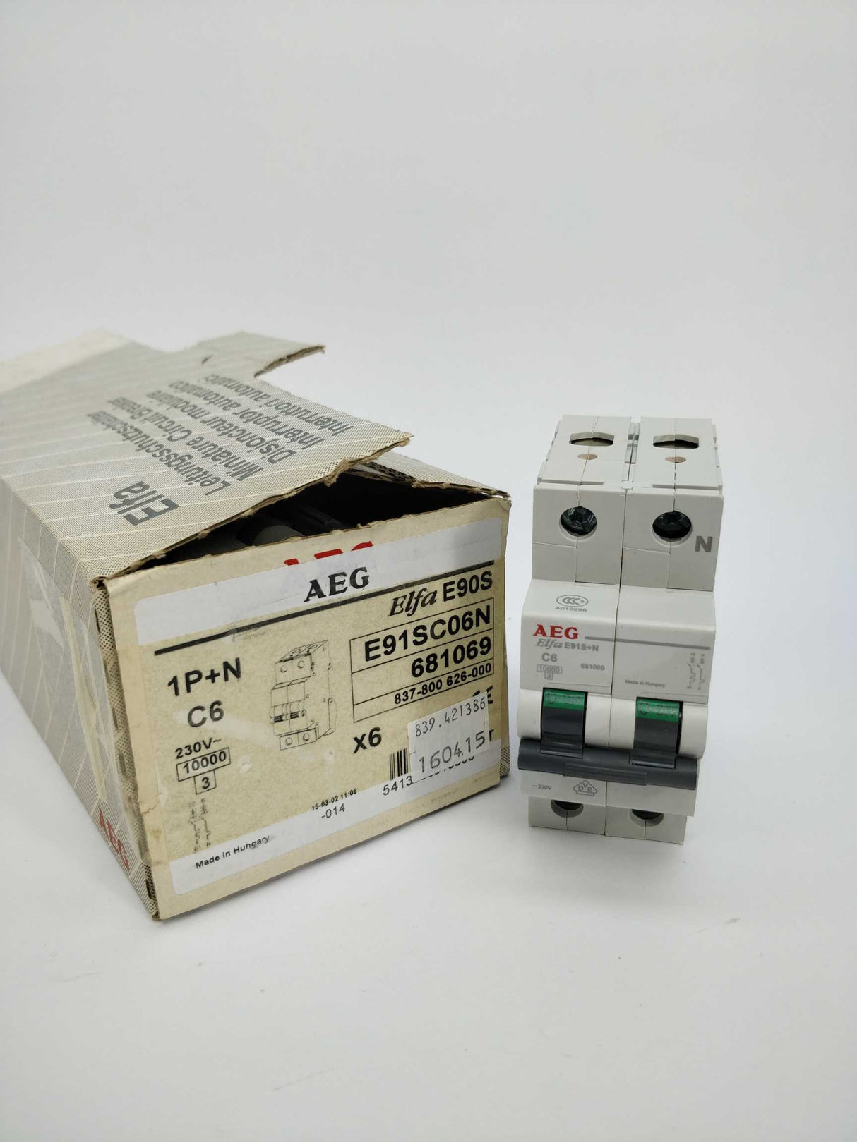 AEG Elfa E91S+N C6 Circuit breakers 2 Pcs