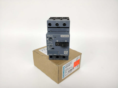 Siemens 3RV1011-0AA10 Black front Manual Motor Starter, 0.16 Rated Amps, 0.11-0