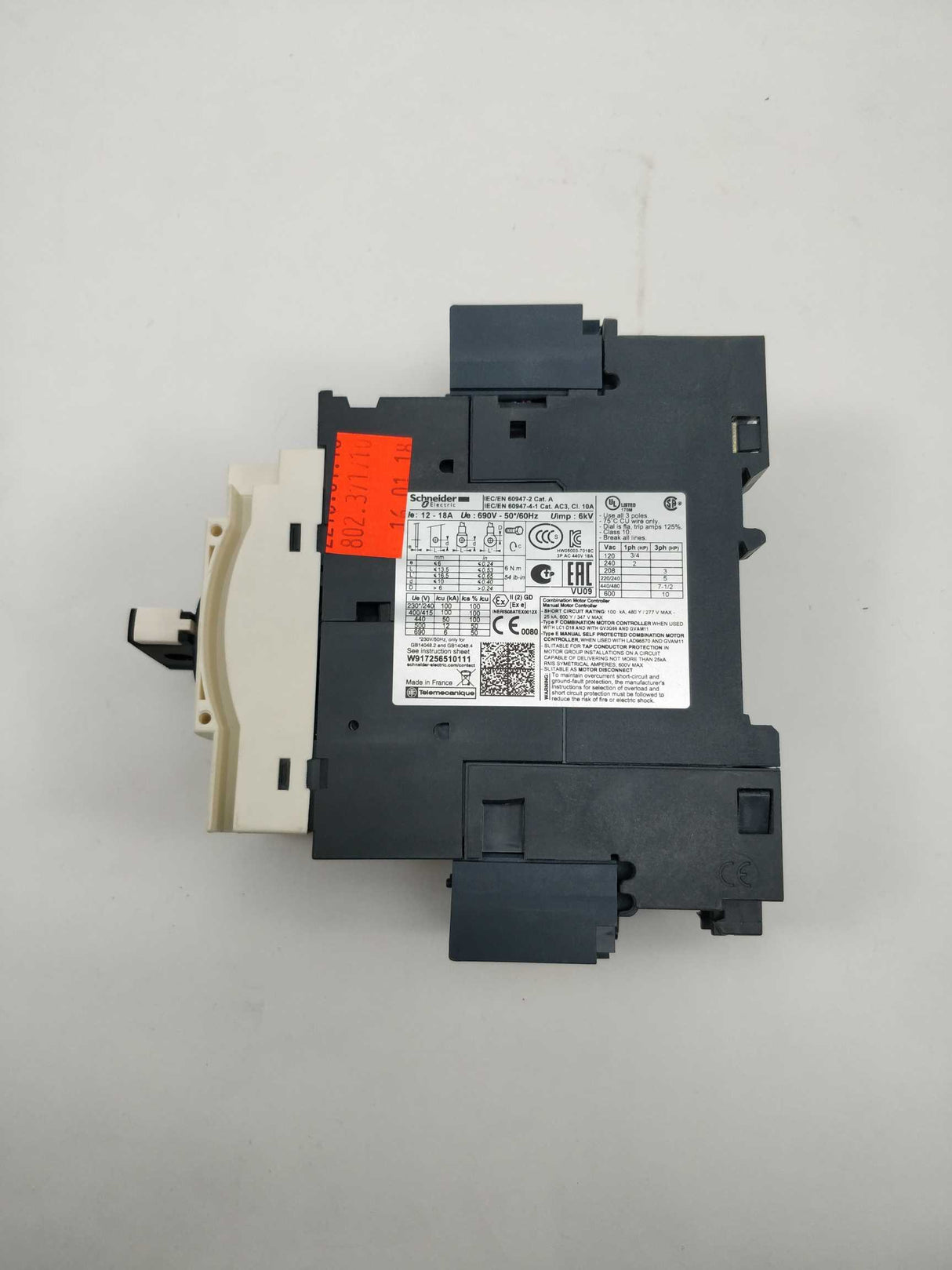 Schneider Electric GV3P186 12-18A Motor circuit breaker