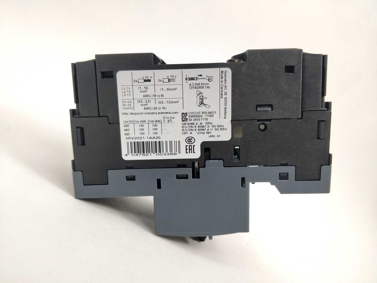 Siemens 3RV2021-1AA25 Circuit Breaker 1,6Amax