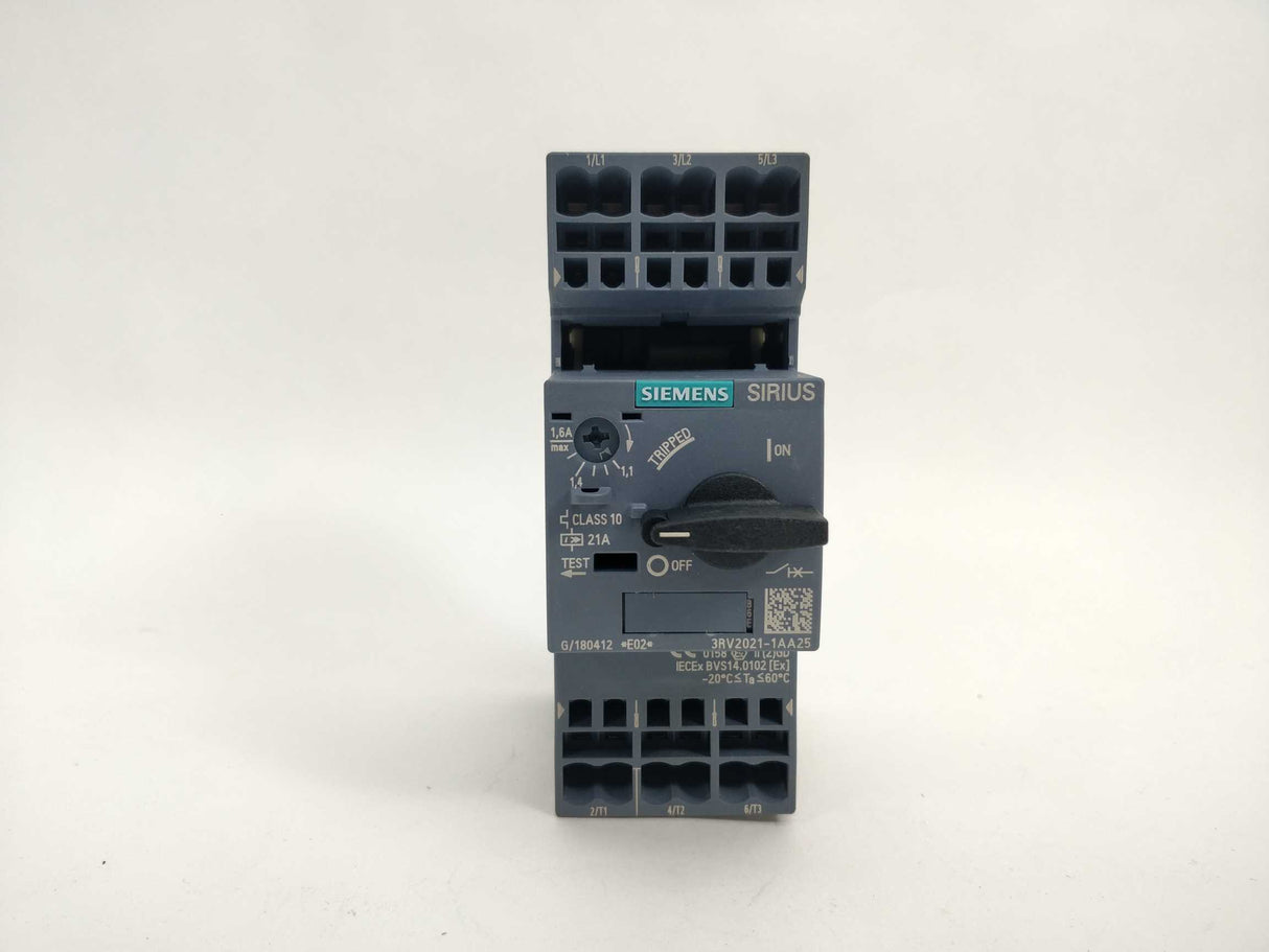 Siemens 3RV2021-1AA25 Circuit Breaker 1,6Amax