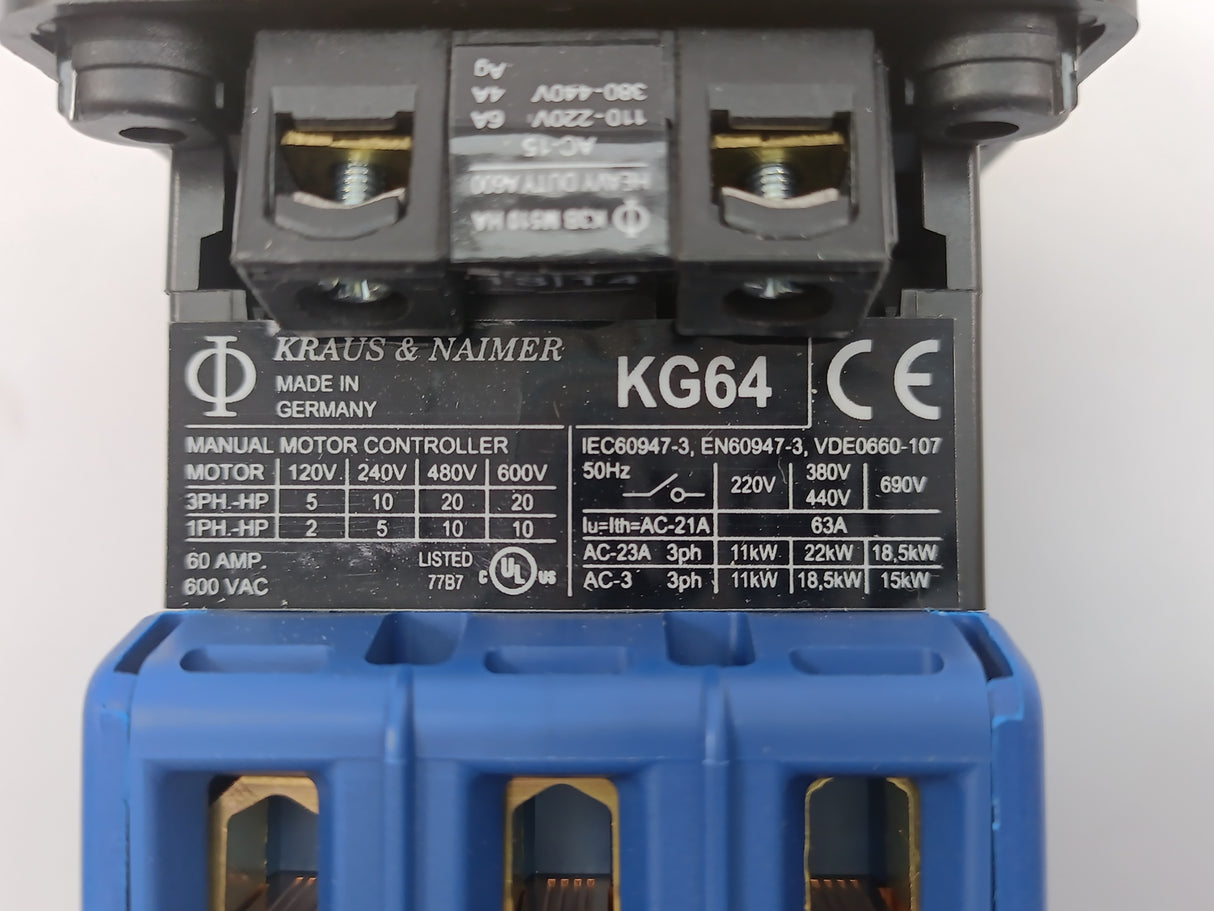 KRAUS & NAIMER KG64B-K302-E Manual Motor Controller