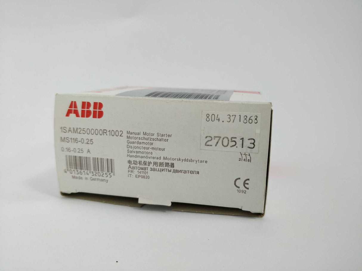 ABB 1SAM250000R1002 MS 116-0.25 Manual Motor Starter