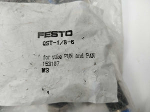 Festo QST-1/8-6 Threaded-to-Tube T-Connector 10 pieces