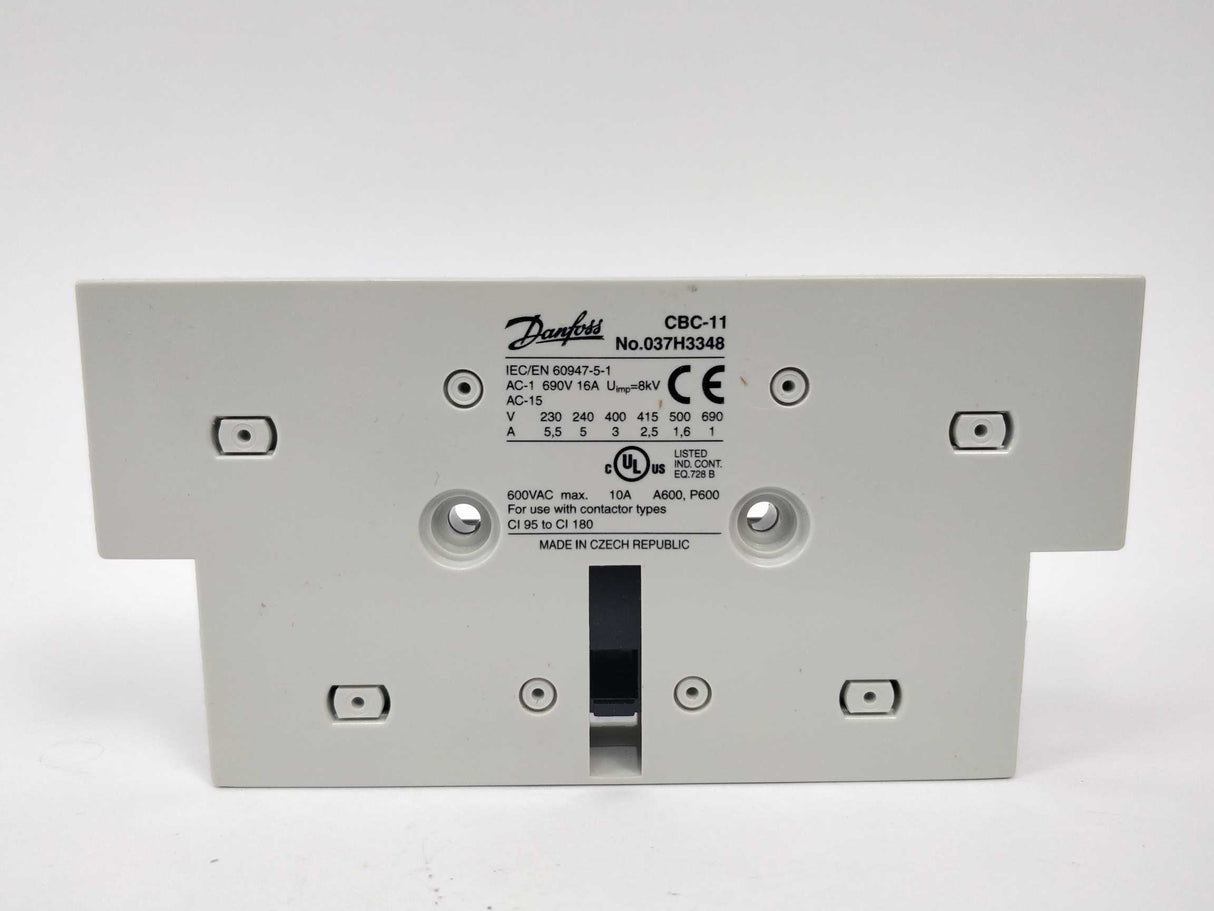 Danfoss 037H3348 CBC-11 Outside aux. contact block