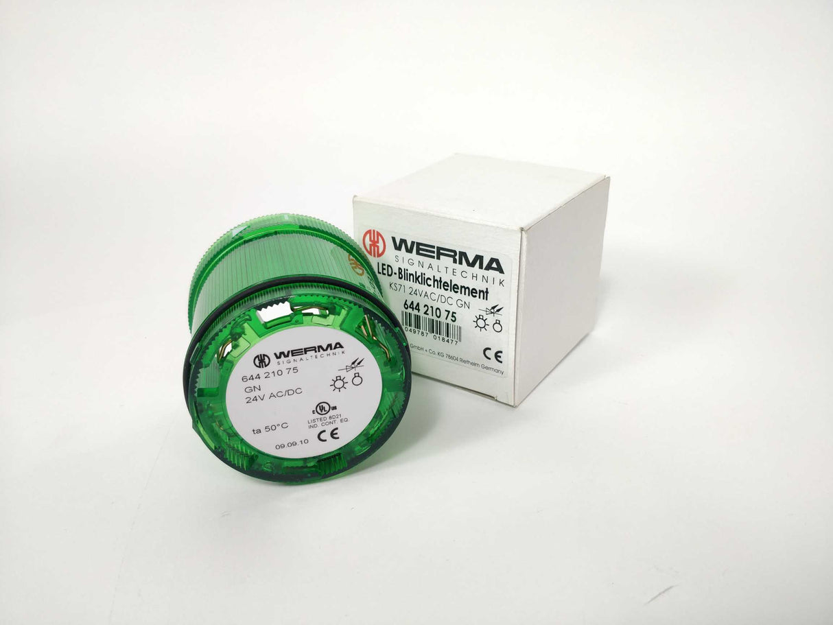 Werma 64421075 KS71 24VAC/DC GN Led-Blinklichtelement, Green
