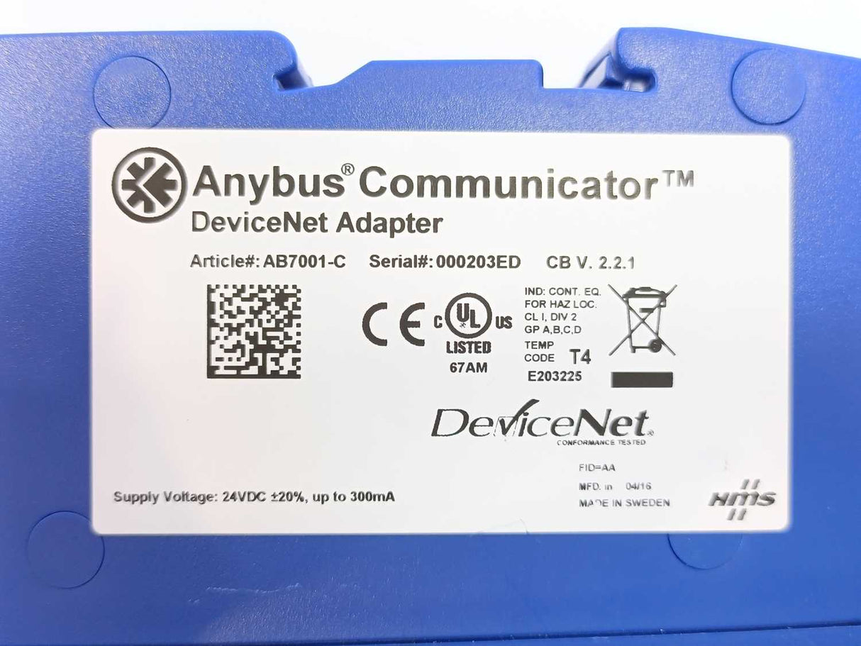 Anybus Communicator AB7001-C Serial Master to DeviceNet Adapter