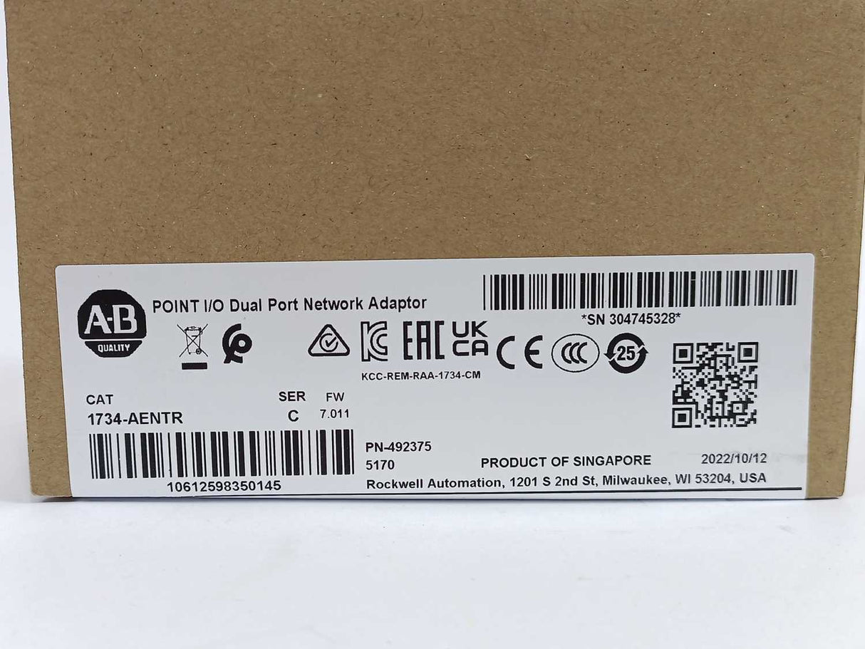 AB 1734-AENTR Ser. B FW. 5.015 POINT I/O Dual Port Network Adaptor