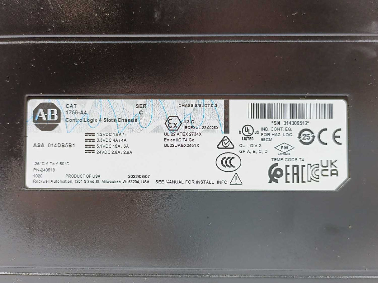 AB 1756-4A ControlLogix 4 Slots Chassis Ser.C