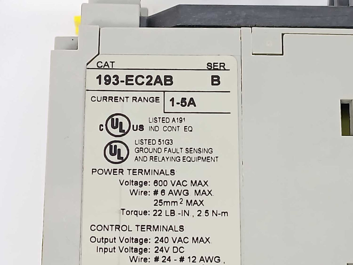 AB 193-EC2AB Ser. B E3 Plus Solid-State Overload Relay 1-5A