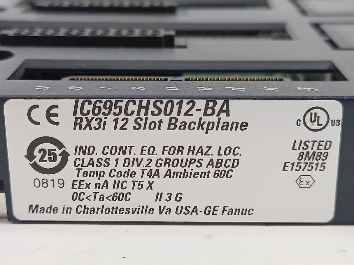 GE Fanuc IC695CHS012-BA RX3i 12 Slot Backplane