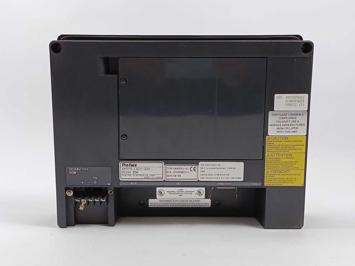 Pro-Face GP570-LG21-24V 10.4-inch Touch Panel, for parts, do power up
