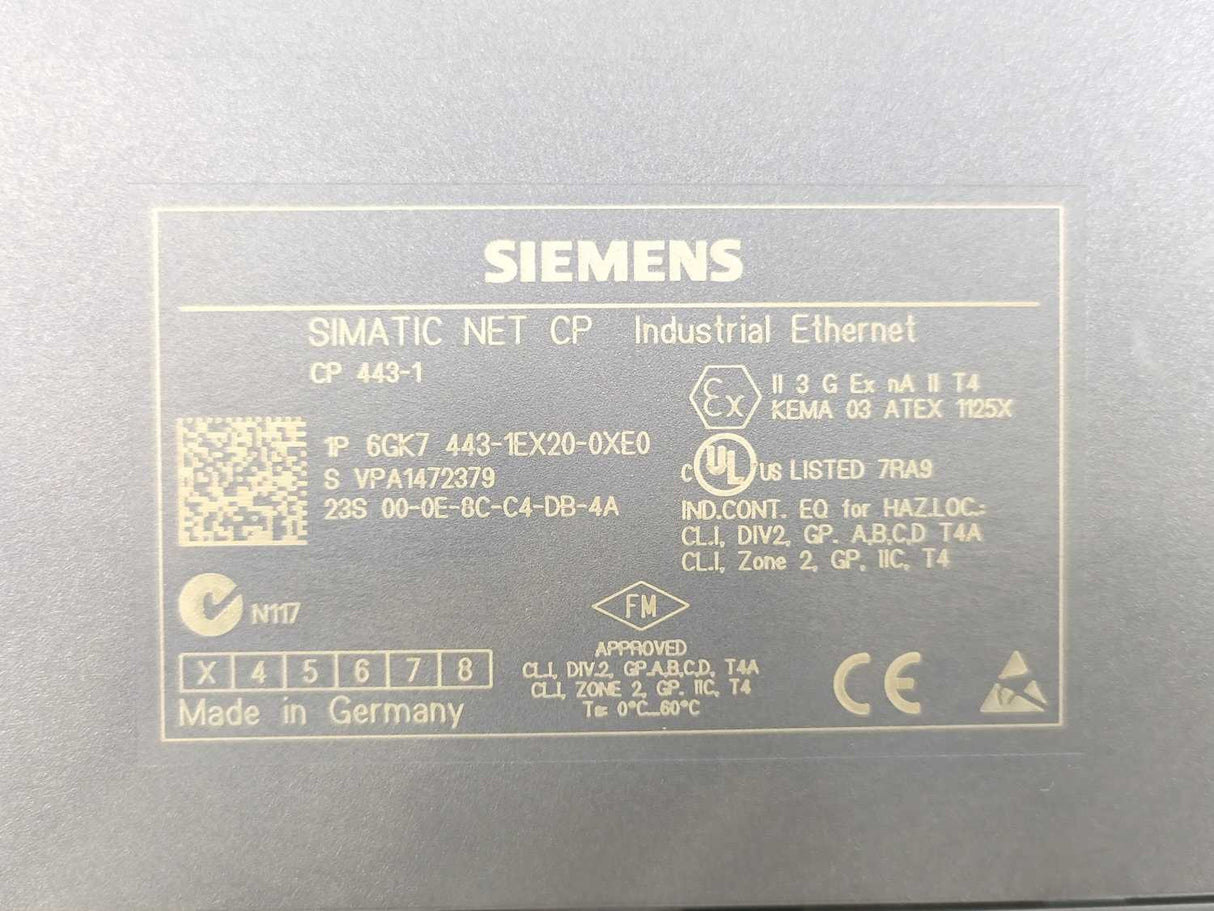 Siemens 6GK7443-1EX20-0XE0 SIMATIC NET CP Industrial Ethernet