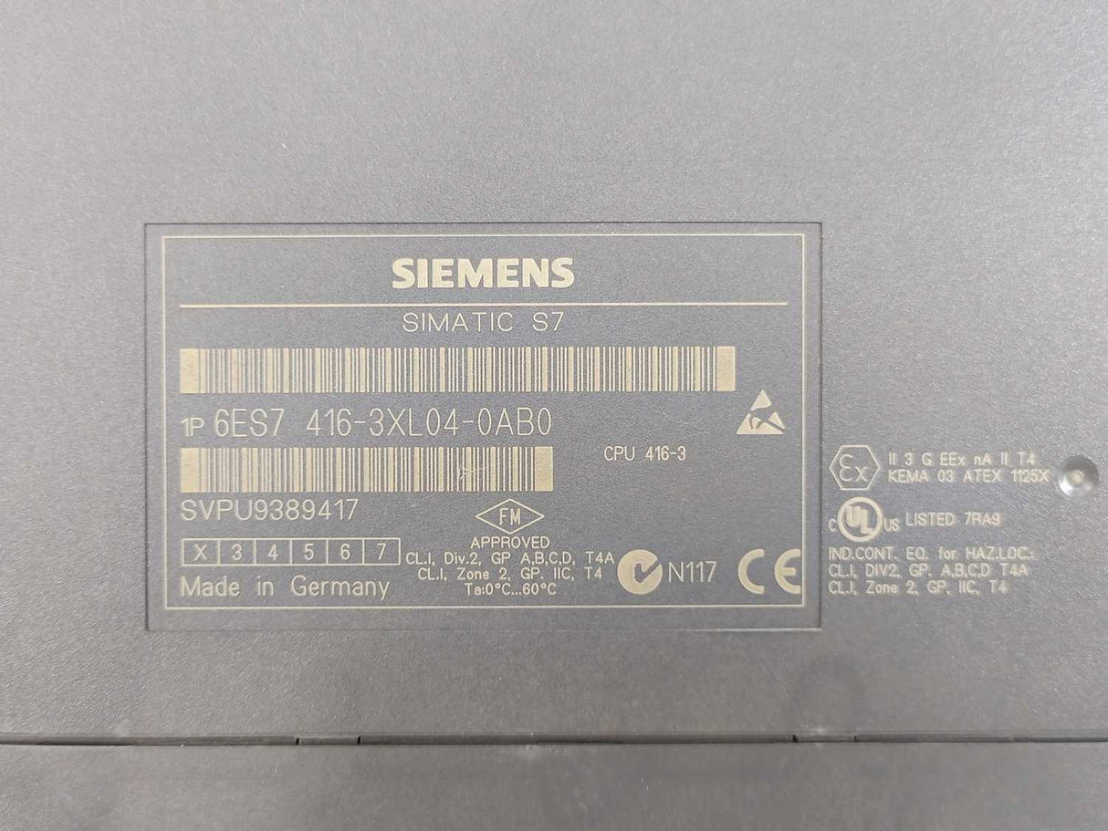 Siemens 6ES7416-3XL04-0AB0 SIMATIC S7 CPU 416-3