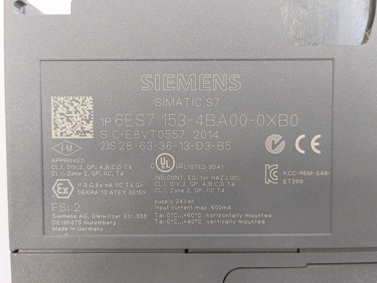 Siemens 6ES7153-4BA00-0XB0 SIMATIC ET200 Connection Interface Module