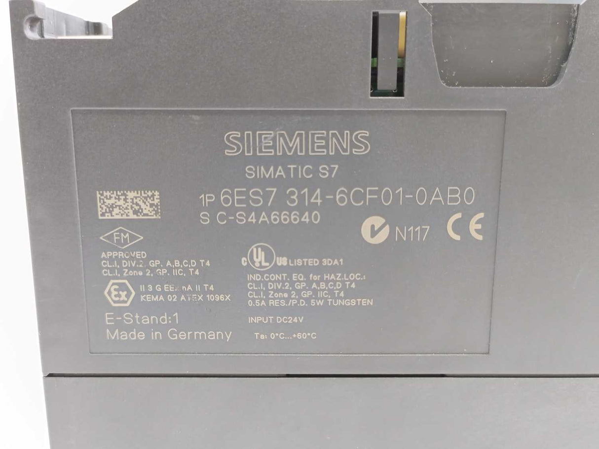 Siemens 6ES7314-6CF01-0AB0 CPU 314C-2DP