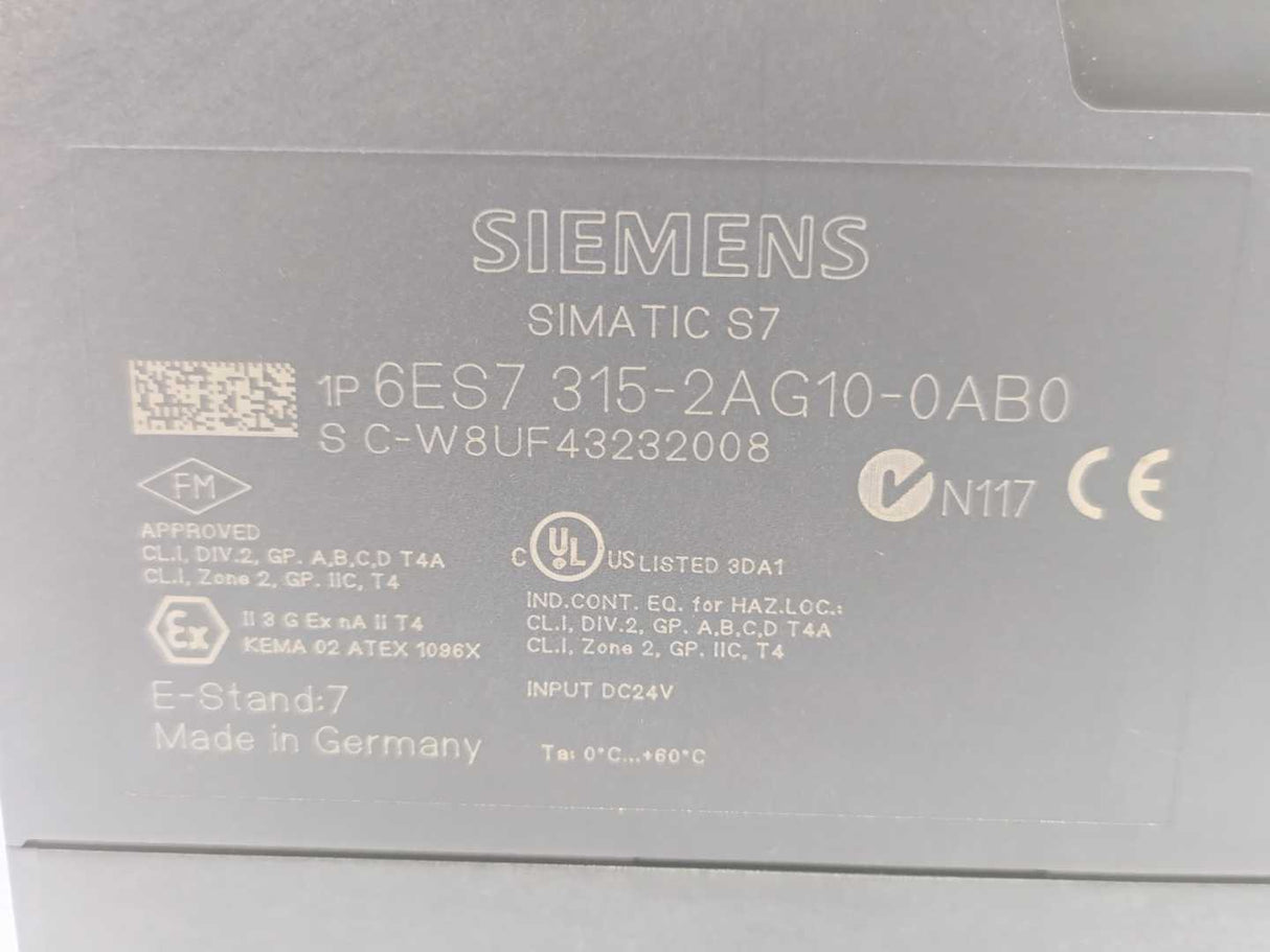 Siemens 6ES7315-2AG10-0AB0 Simatic S7-300 CPU315-2