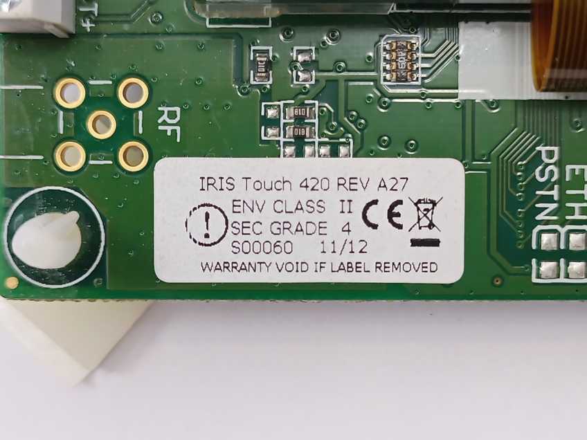 IRIS Touch 420 Circuit BoardB-626-0002, 00117800F95D.