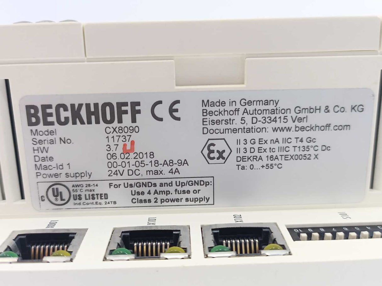 Beckhoff CX8090 DIN Rail Industrial PC