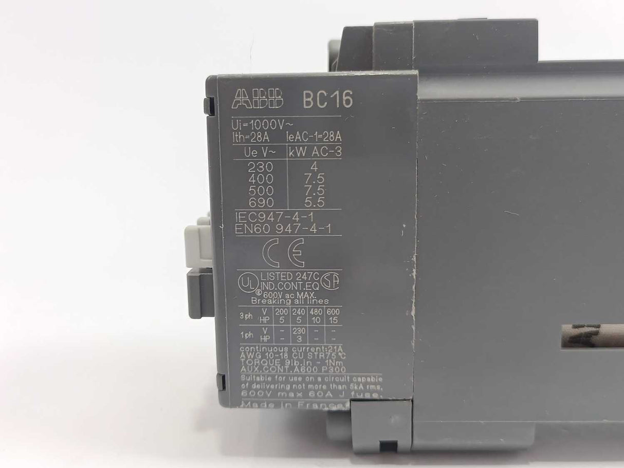 ABB BC16-30-10 FPL1813001R0101 Contactor 24 VDC