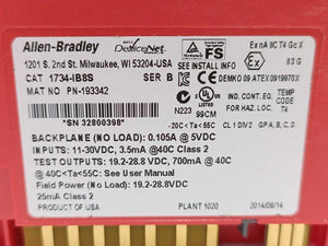 AB 1734-IB8S Ser. B 8 Channel Sfty Sinking Inp Mod PN-25132