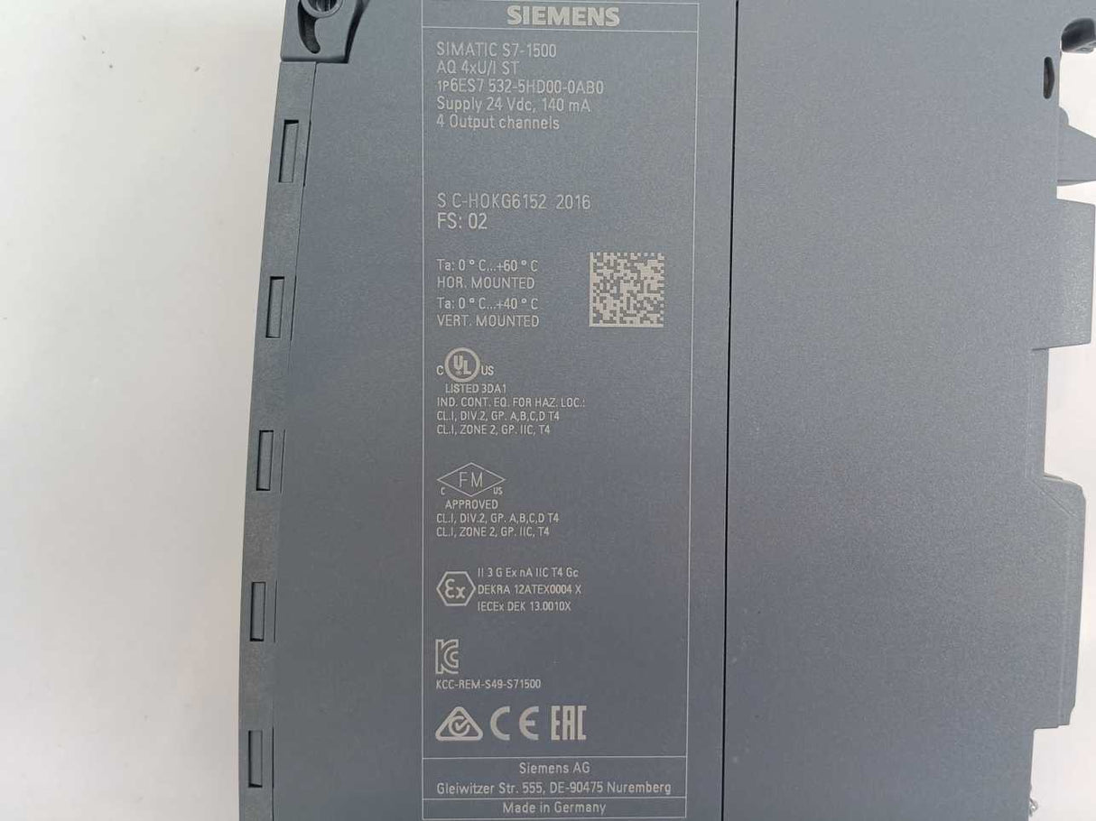Siemens 6ES7532-5HD00-0AB0 SIMATIC S7-1500 Analog Output Module