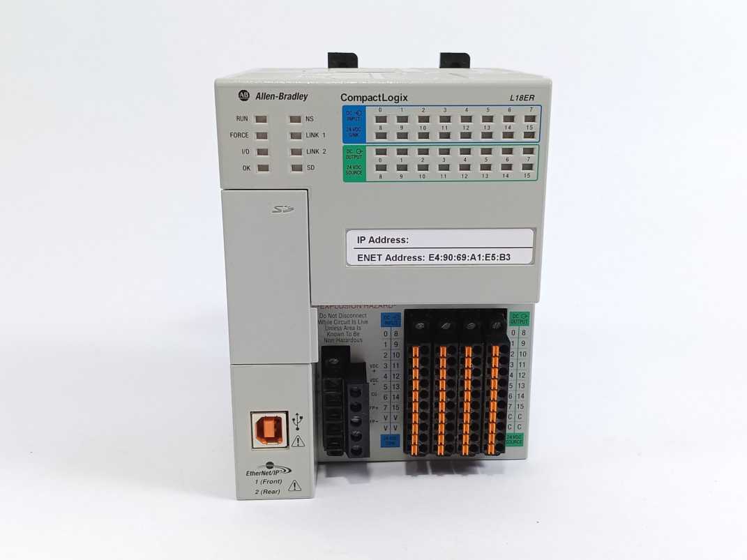 AB 1769-L18ER-BB1B Ser. A CompactLogix 0.5MB DI/O Controller w/ AB 1784-SD1