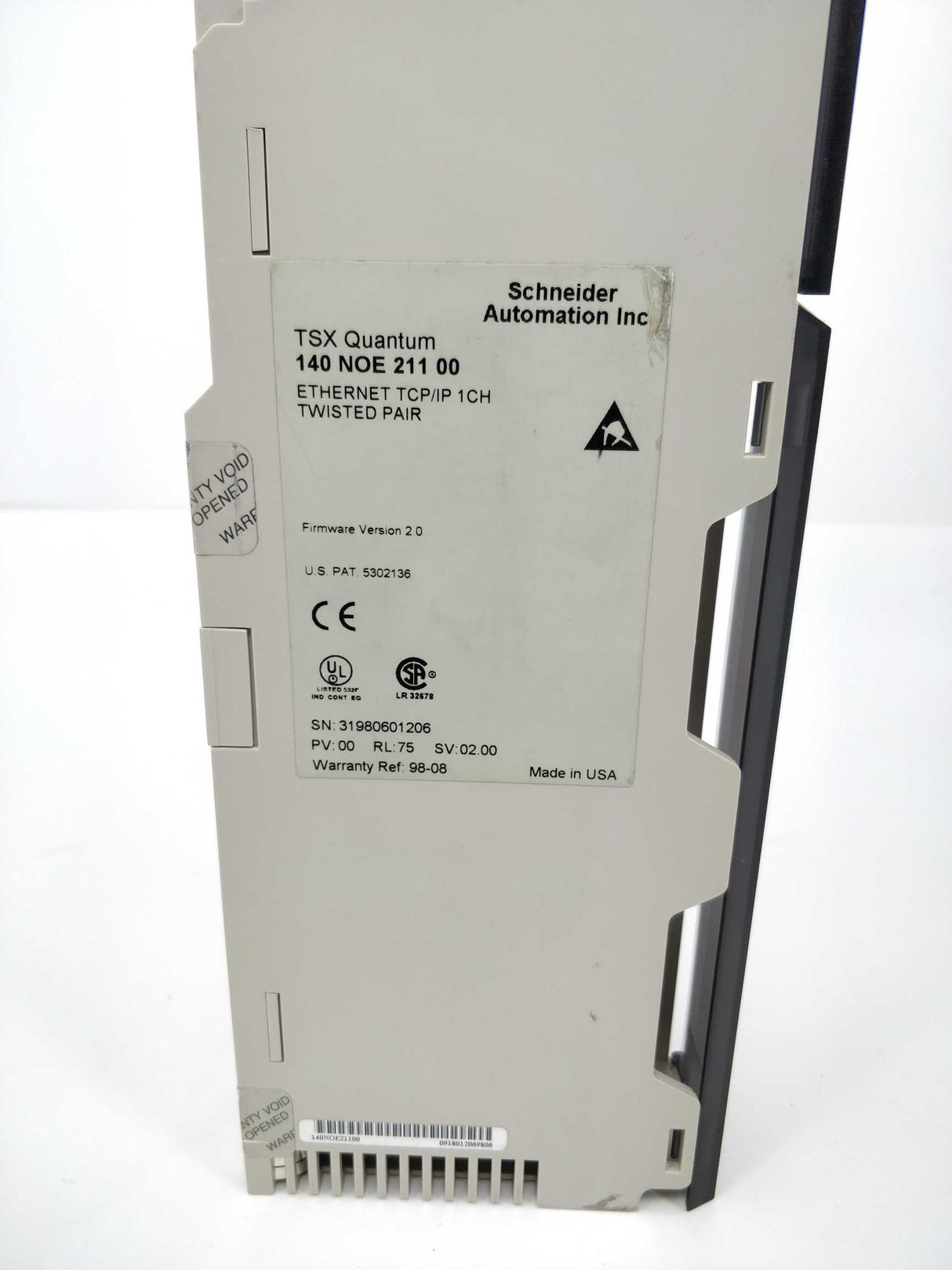 Schneider Electric 140NOE21100 TSX Quantum Ethernet TCP/IP 1CH Twisted Pair