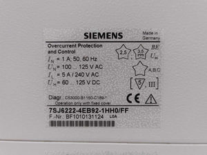 Siemens 7SJ6222-4EB92-1HH0/FF Overcurrent Protection and Control