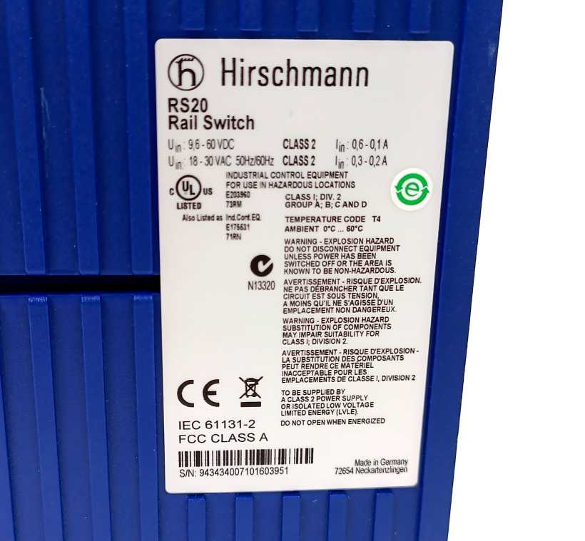 Hirschmann RS20 Rail switch RS20-0400T1T1SDAEHH04.1.01