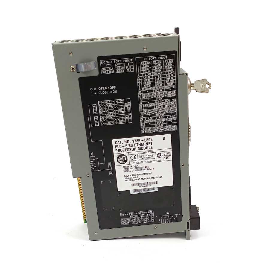 AB 1785-L80E Ser. D ; F/W Rev. B  PLC-5/80 Ethernet Processor Module