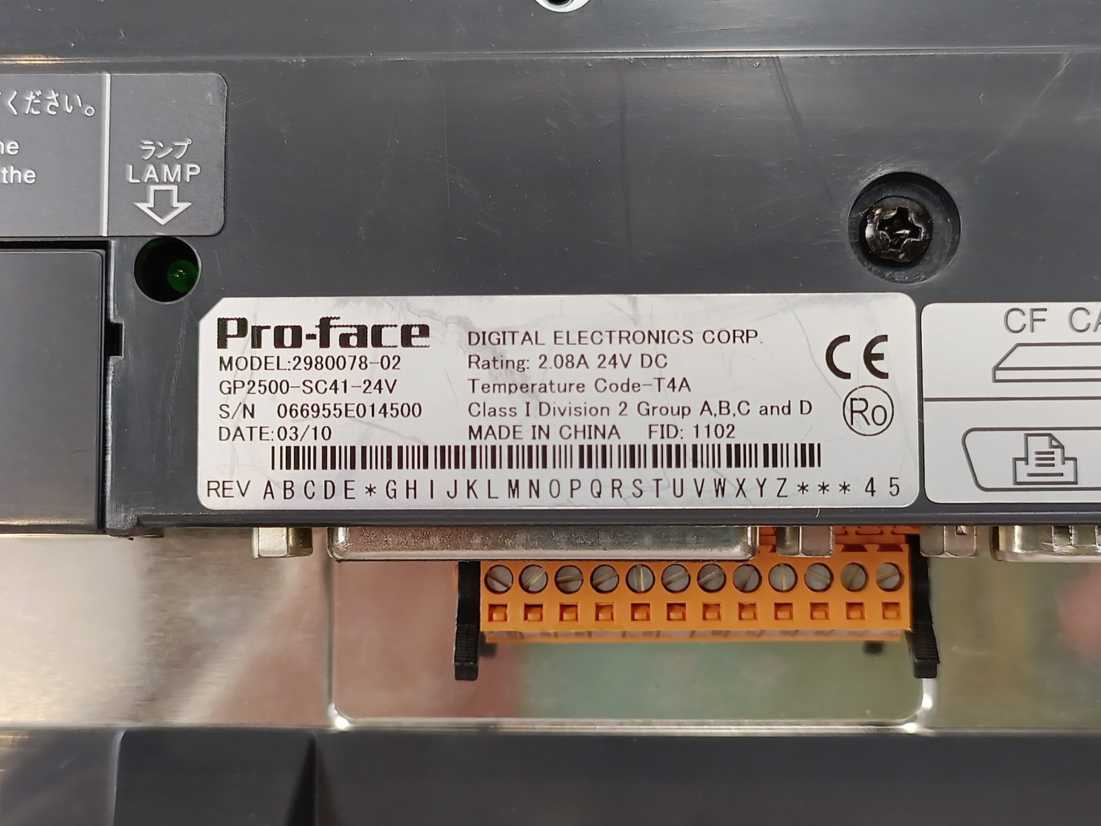 Pro-Face GP2500-SC41-24V 2980078-02 GP2000 Series HMI