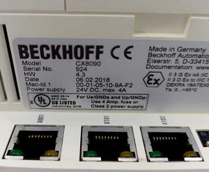 Beckhoff CX8090 DIN rail Industrial PC w/ 256MB SD Card