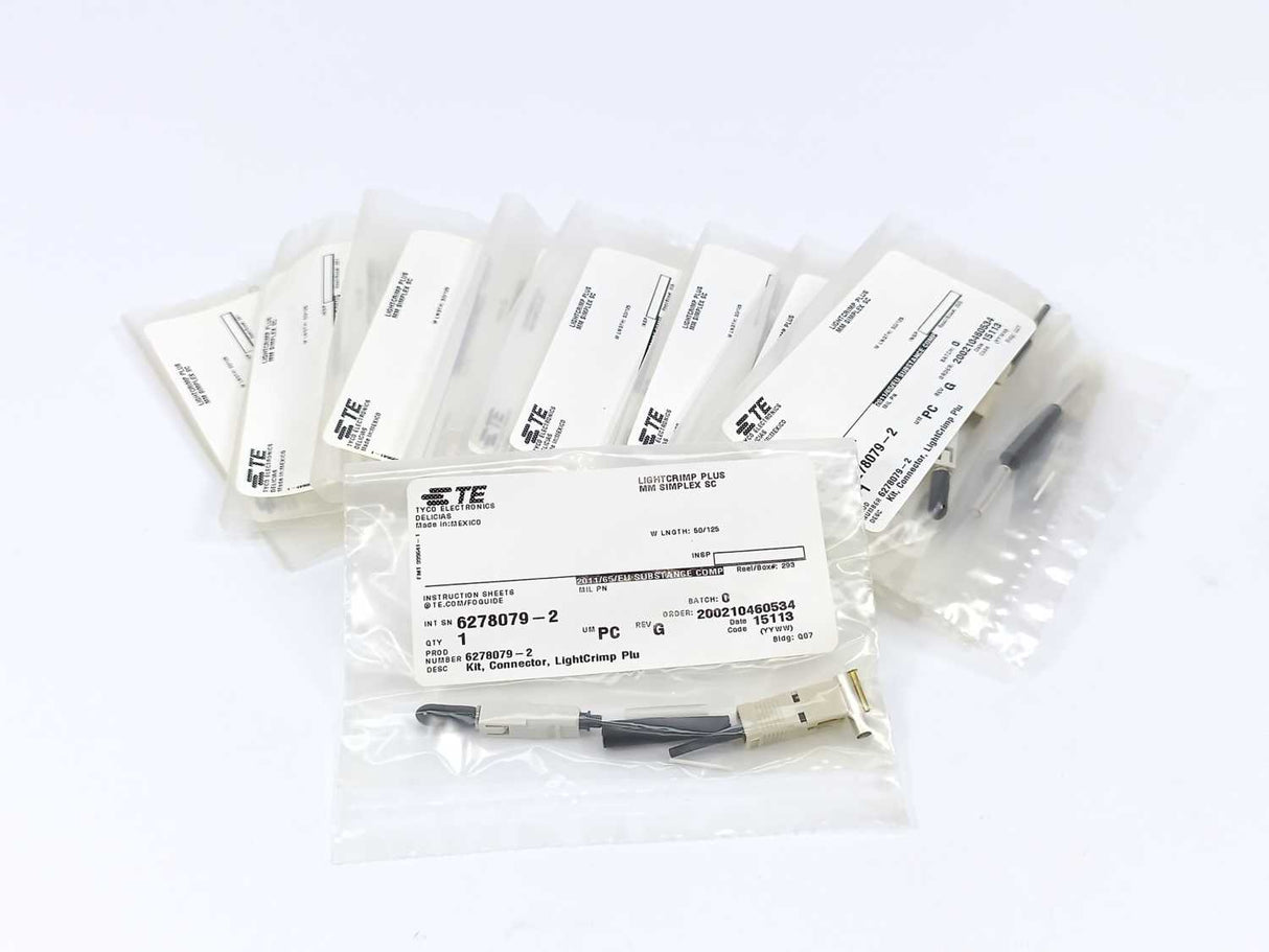 Tyco Electronics 6278079-2 LIGHTCRIMP PLUS Optical Fibre Connector 10 Pcs Box