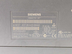 Siemens 6ES7407-0KA02-0AA0 SIMATIC S7-400 Power supply 10A