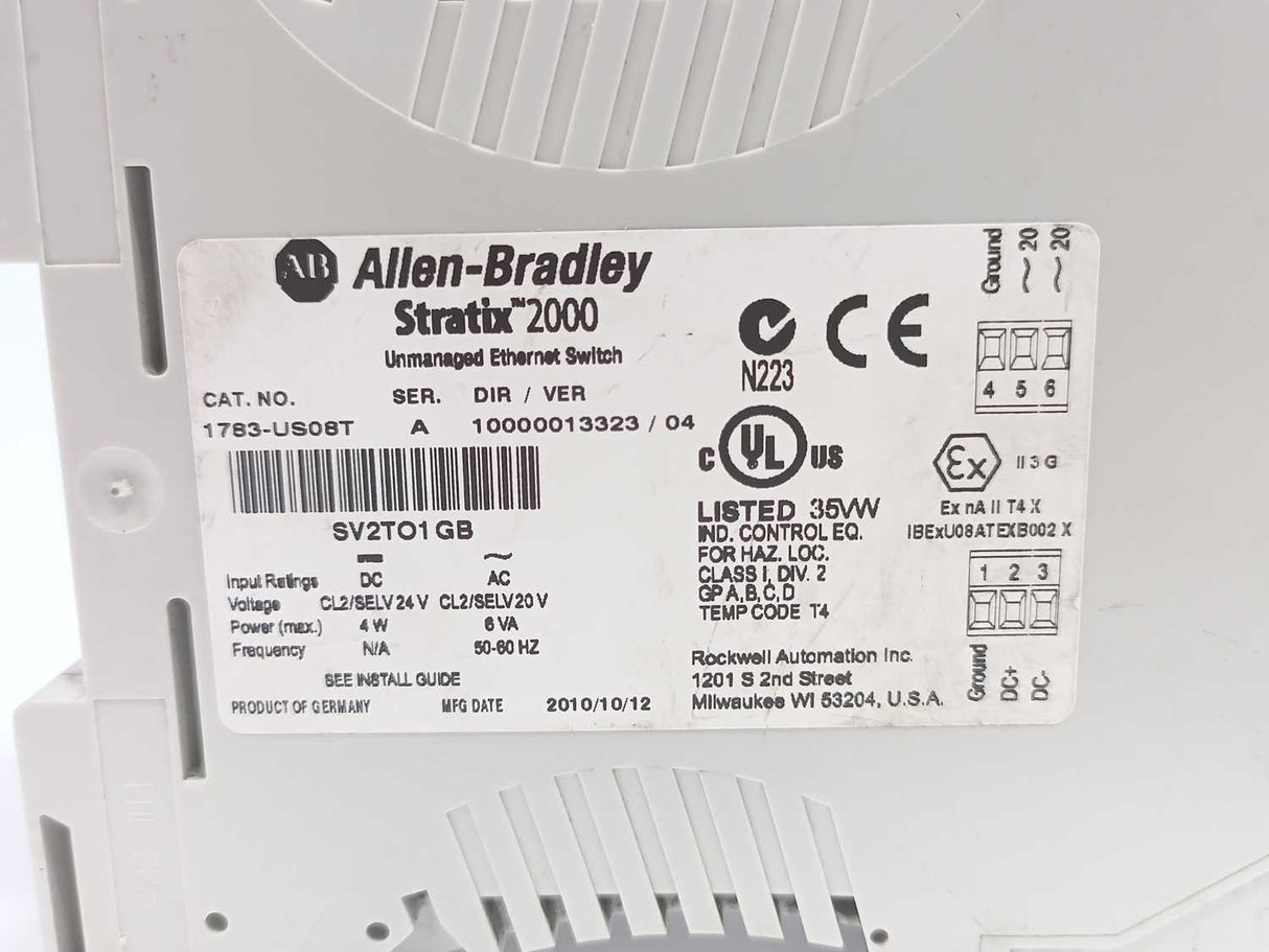 AB 1783-US08T Ser. A Industrial Ethernet Switch Unmanaged 8 RJ45 10/100Base TX