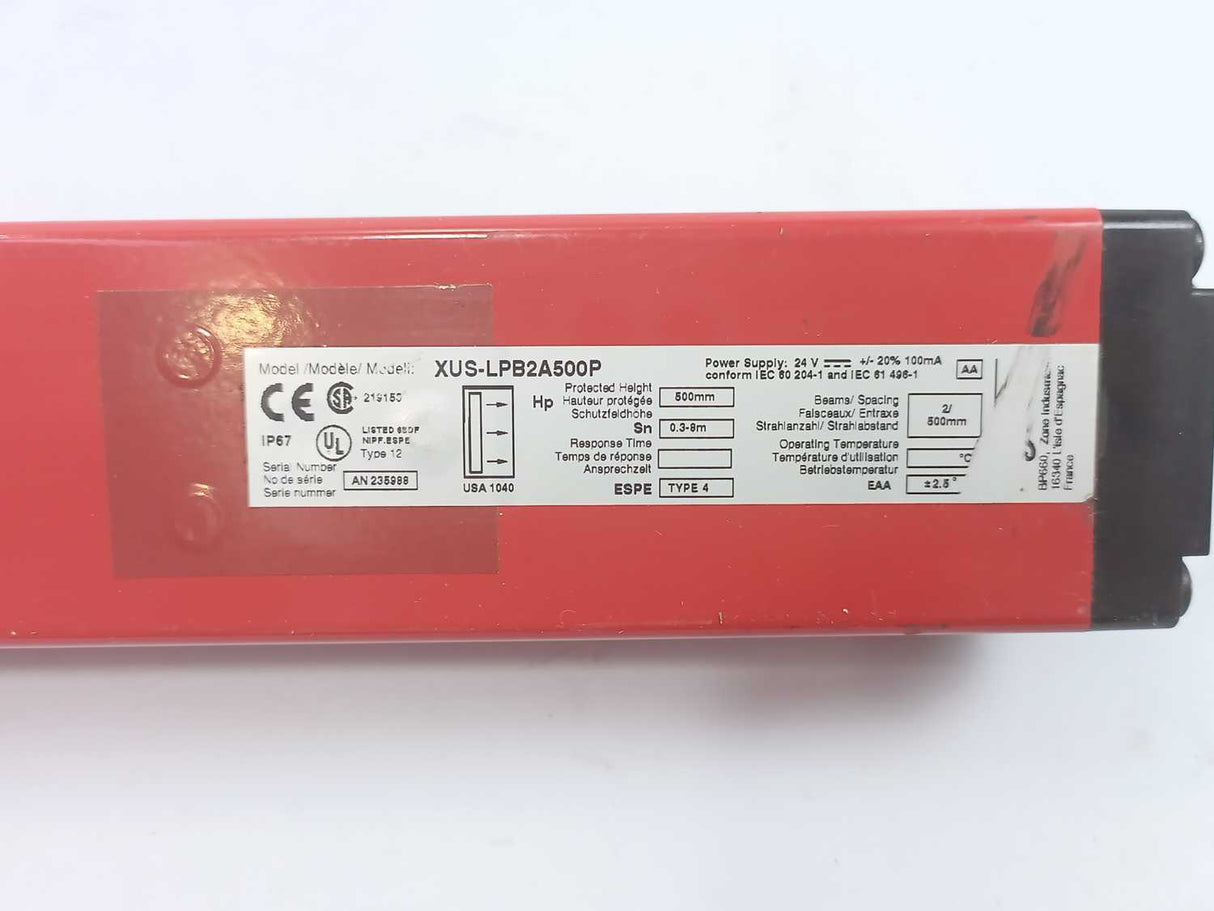 Schneider / Telemecanique XUS-LPB2A500MR + XUS-LPB2A500P Safety Light Courtain