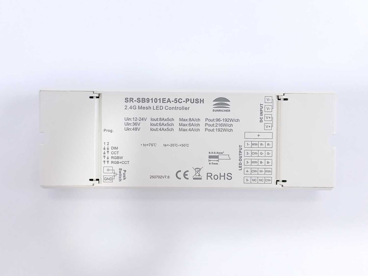 Sunricher SR-SB9101EA-5C-PUSH 2.4G Mesh LED Controller