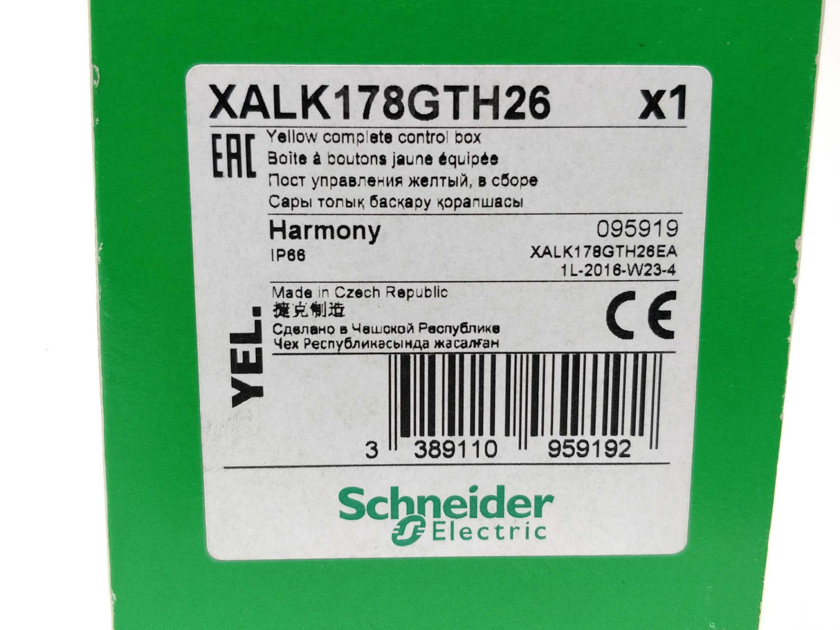 Schneider Electric 095919 XALK178GTH26 Harmony emergency stop box